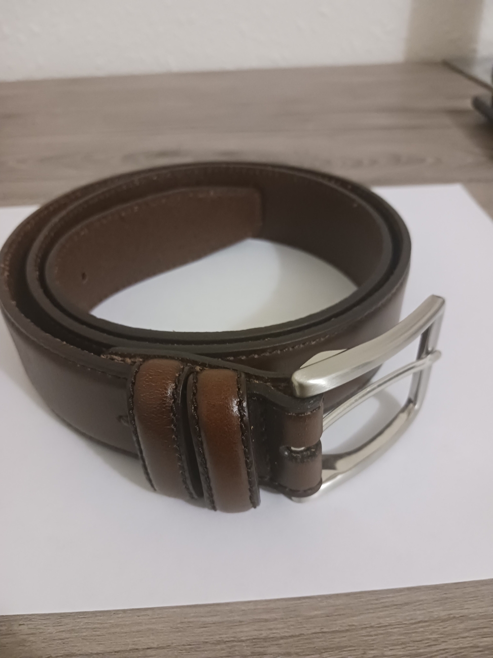 Dockers Men's Brown Leather Belt with Silver Buckle Size 34
